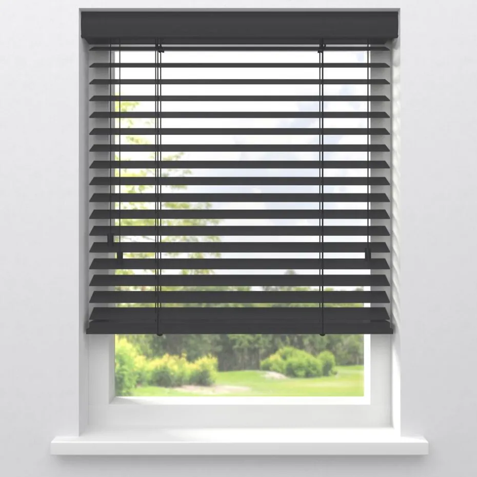 Fenstr Bamboe Jaloezie Wessel Zwart 50mm