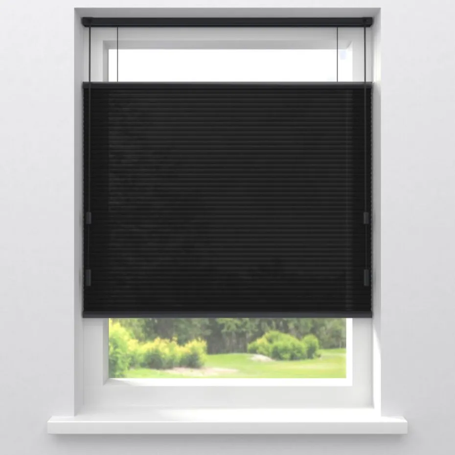 Fenstr Dubbel Plissé Dewi Zwart Lichtdoorlatend