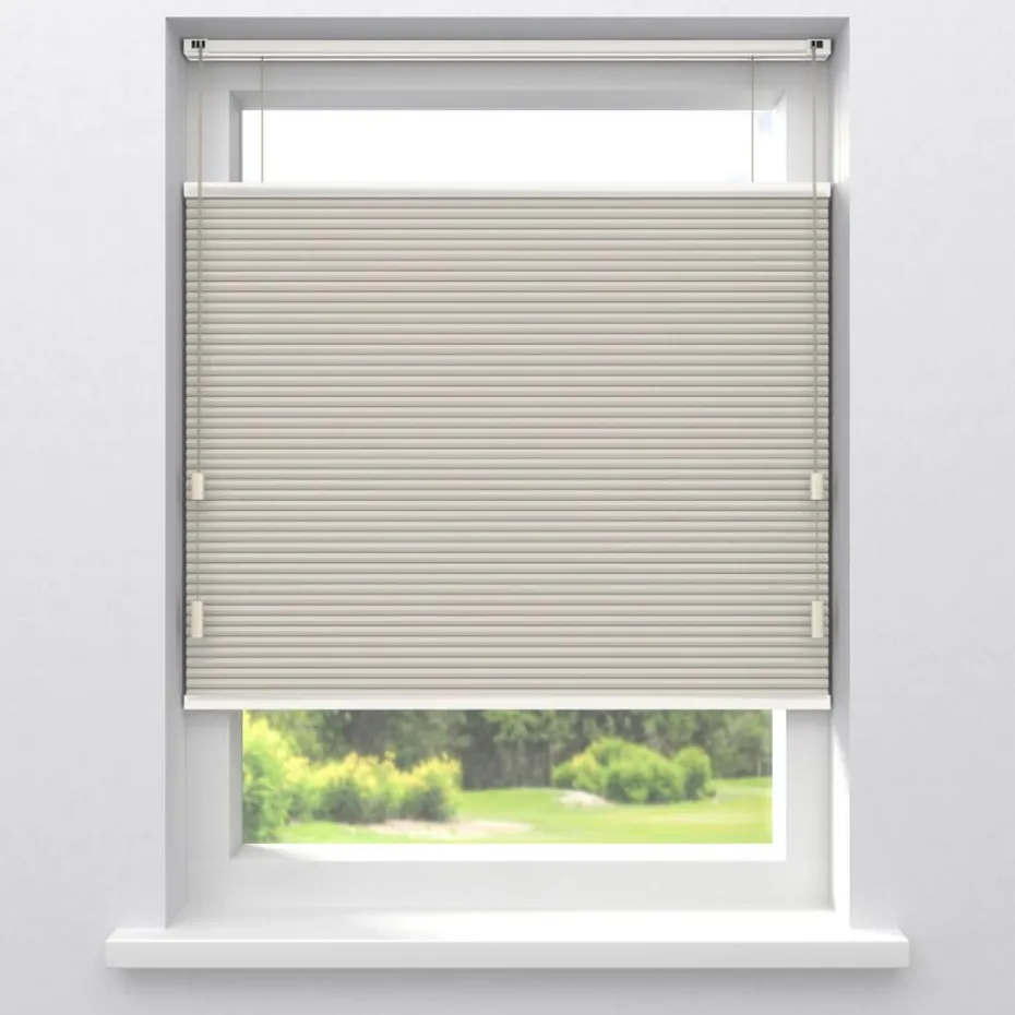 Fenstr Dubbel Plissé Elsa Zand Verduisterend