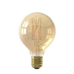 LED lamp 80 mm E27 4W Goud Dimbaar