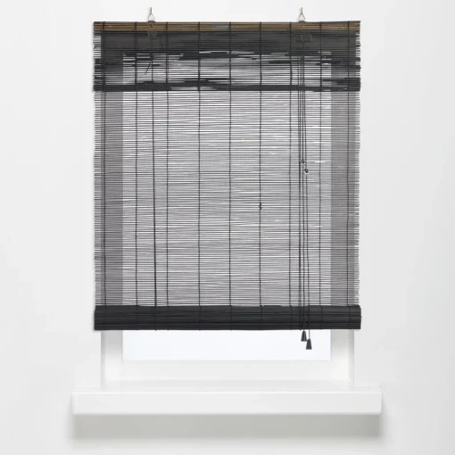 Rolgordijn Bamboe Zwart 150x160 cm